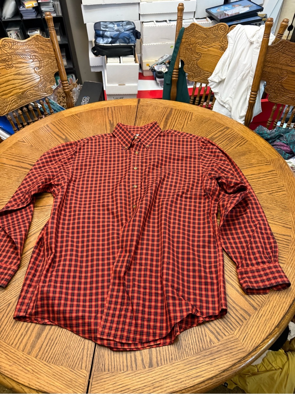 Brooks Brothers Red and Black Plaid Button-Down Shirt